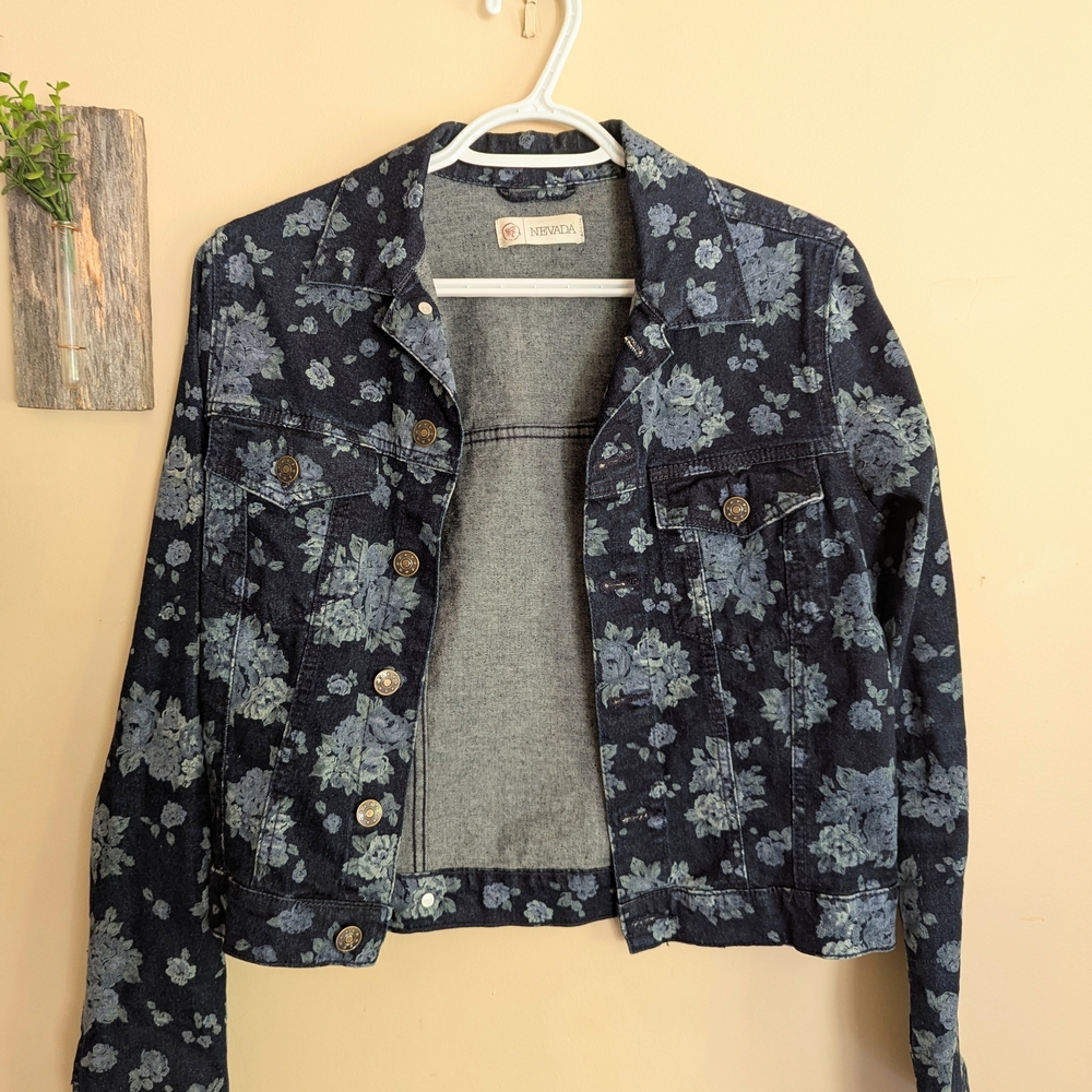 Vintage Floral Nevada Jean Jacket